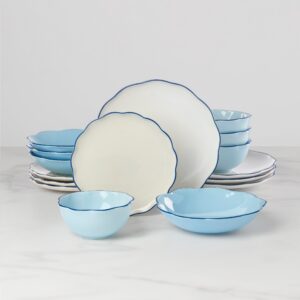 Blue Floral Dinnerware Set, 16-Piece